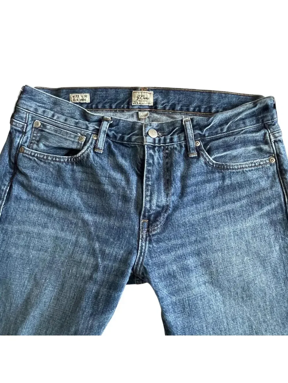 J Crew Jeans Mens 33x32 Medium Wash Straight Leg Denim Blue Casual Pants CLEAN